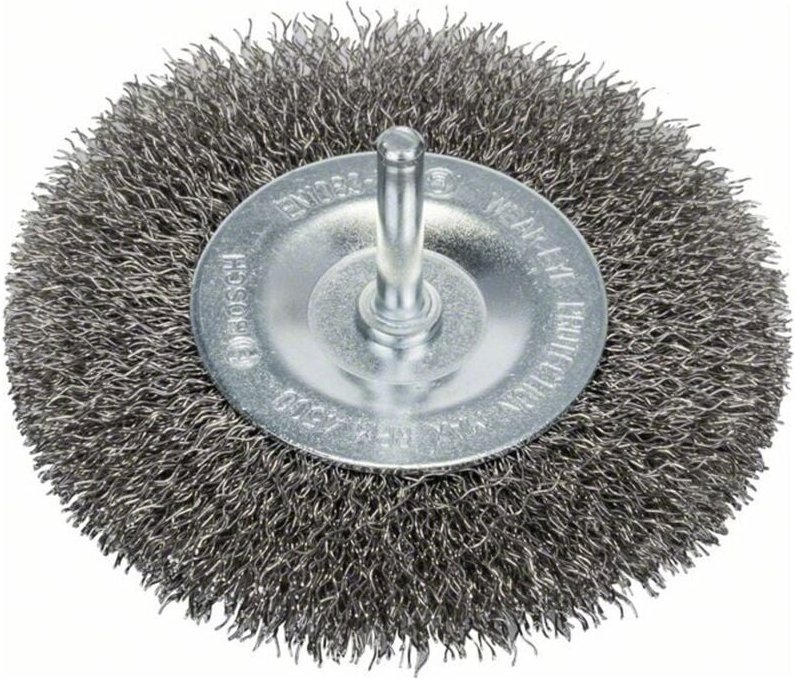 Bosch - Scheibenbürste, Edelstahl, gewellter Draht, 100 mm, 0,3 mm, 10 mm, 4500 u/ min