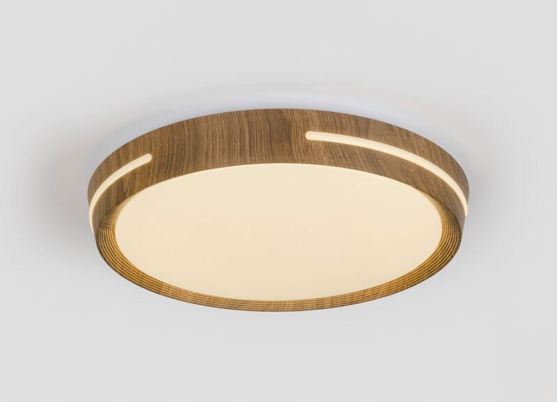 LED-Deckenleuchte CCT - 24W - Seiteneffekt - Holzfarbe Ø40cm