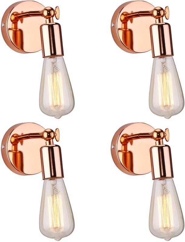 Wandleuchte, Moderne 180 Degree Einstellbar Einfach Wandlampe aus Metall für Schlafzimmer Wohnzimmer Esszimmer Rosegold ...