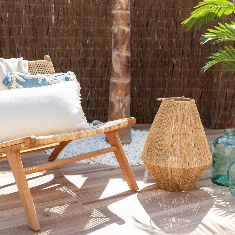 Tischlampe Jute Tuareg Ohne Kerze