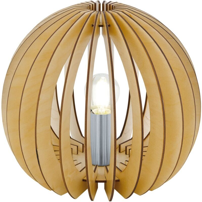 Eglo - Tischlampe Cossano, 1 flammige Tischleuchte Vintage, Modern, Nachttischlampe aus Stahl und Holz, Wohnzimmerlampe ...