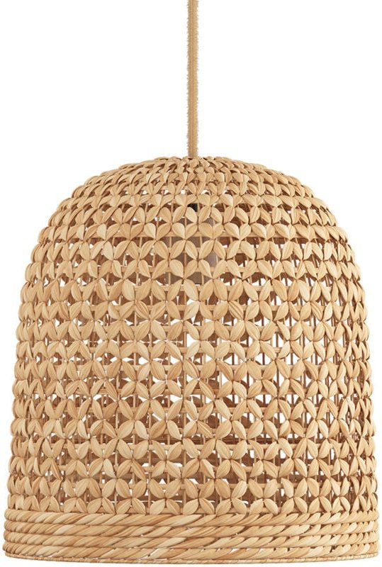 Rattan-Deckenlampe - Boho Bali Design Pendelleuchte - 30cm- Rava Naturfarben