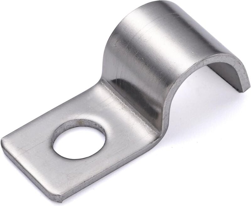 Jalleria - 25 Stück P-Clip für Kabel, ein Loch, Edelstahl-Rohrklemmen, Gewächshaus-Clips zur Befestigung von Kabeln und ...