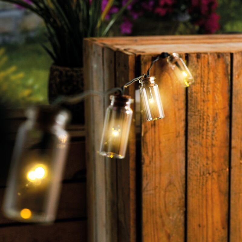 Esotec - Solar Flaschenlichterkette mit Korken 20 LEDs 3000K warmweiß wetterfest