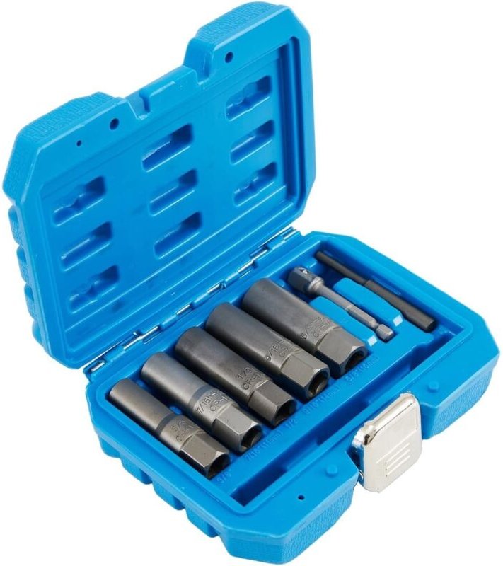 Hochwertiger 5-teiliger Tiefbett-Steckschlüsselsatz zur Unterstützung bei der Lösung von Rundmuttern