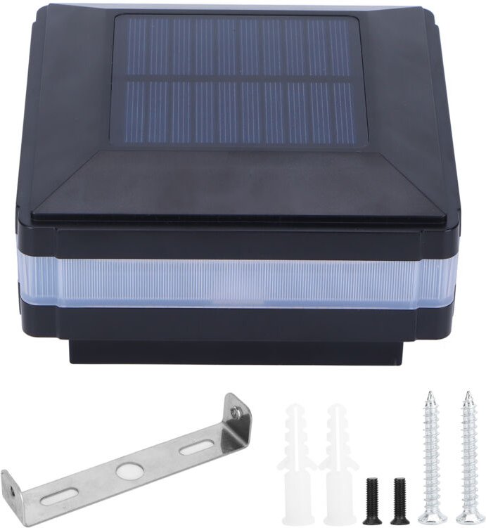 Led Post Light Solar Power Double Color Induktion Zaunkappe Säule Lampe IP65 wasserdichtes Schwarz (warmes weißes Blau) ...