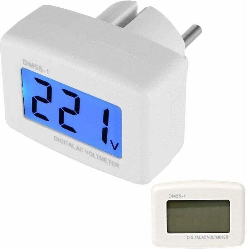 DM55-1 Digitales AC-Voltmeter 80–300 V mit LCD-Anzeige, blauer Hintergrundbeleuchtung, Panel-Spannungsprüfer und EU-Stec...