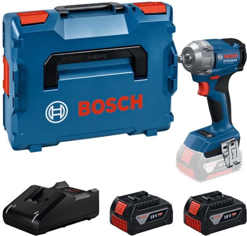 Bosch Professional - Bosch Akku-Drehschlagschrauber gds 18V-350, 18V, 1/2', 2x4.0 Ah und Ladegerät in l-boxx