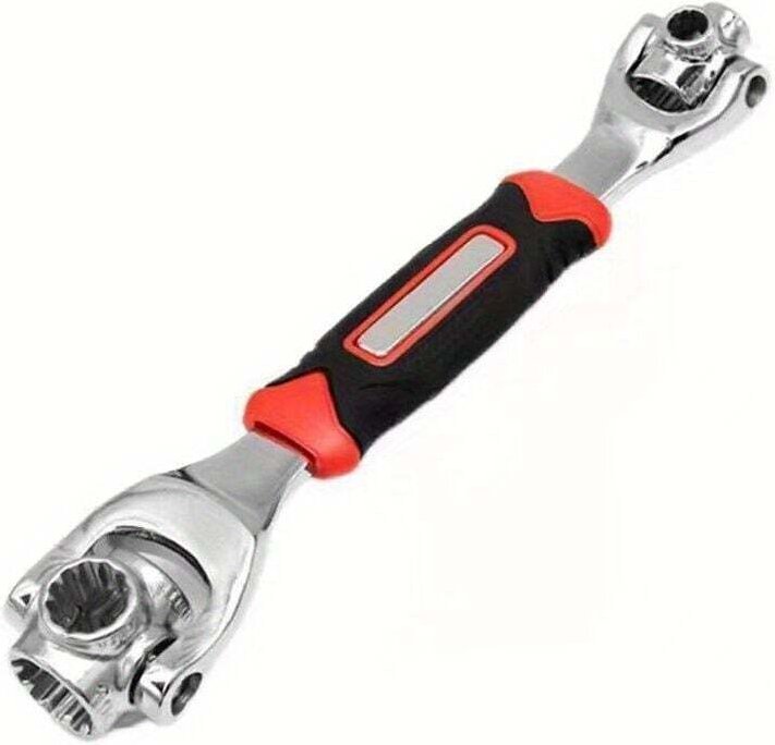 Thumbnail - Odipie - 1-teiliger 52-in-1-Steckschlüsselsatz, Multifunktionsschlüssel, 8–19 mm, rutschfester Griff, drehbarer Universa...