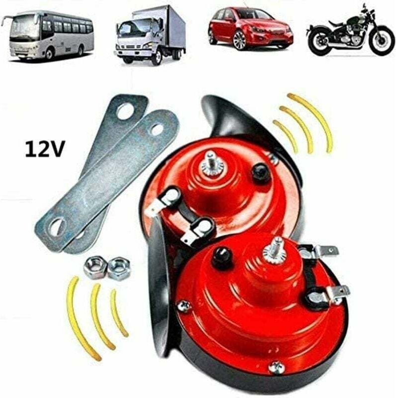 Thumbnail - 300 dB Zughupe für LKWs, Doppelhupe, elektrische Schneckenhupe, wasserdichtes Autohupen-Set, 12 V Doppelhupe, wütender S...