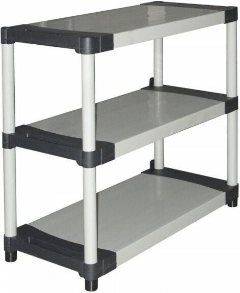 Regal Regalsystem grau in Harz 3 Fachböden ab h 85 cm Schuhablage