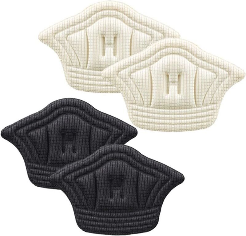 4 Fersenpolster, selbstklebende Fersenpolster, rutschfeste Fersenpolster (beige, schwarz) zur Vermeidung von Wundscheuer...