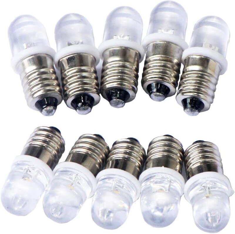 10 Stück E10 6 v Spot-LED-Lampen, kühles Weiß, 6000 k