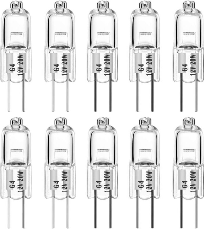 Memkey - G4-Halogenlampen, 20 w, 12 v, T3, JC-Typ, 2-poliger Sockel, Ersatz für Landschaftsbeleuchtung unter dem Schrank...