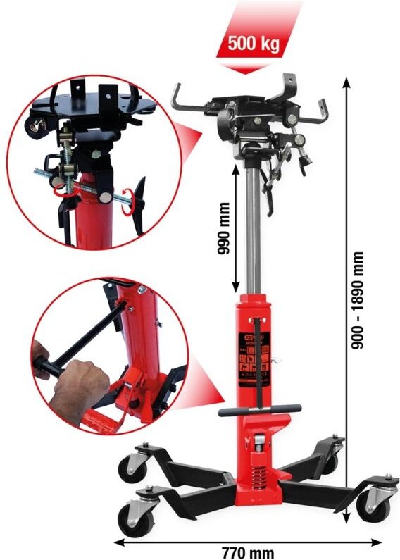 Ks Tools - performance Hydraulik-Getriebeheber mit Tisch, 500 kg