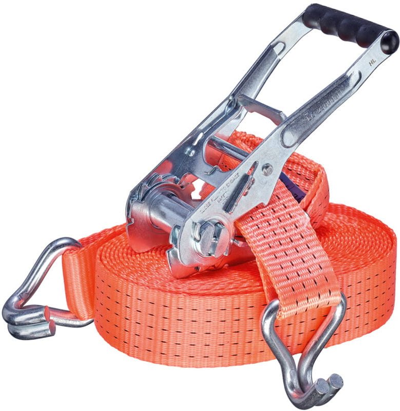 Thumbnail - Gr .4 Meter RATSCHEN-ZURRGURT, 2-TEILIG MIT SPITZHAKEN orange CARGO LASHING BELT