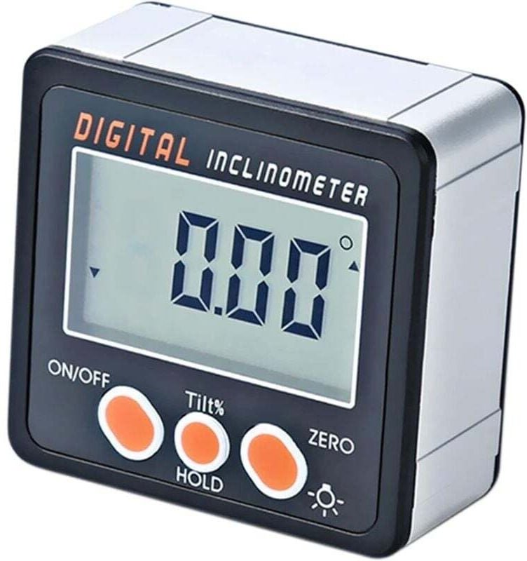 YMYNY 0–360 ° Digitaler Neigungsmesser, elektronisches Winkelmesser-Messwerkzeug mit Magnetfuß für Automobil-, Zimmerei-...