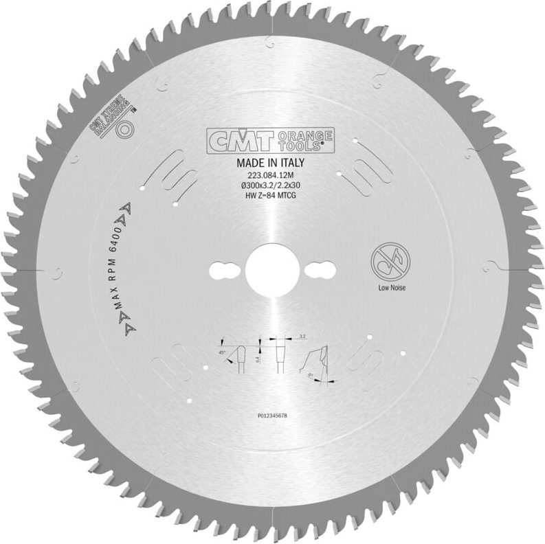 223.084.12m Kreissägeblat Für Plexiglas Und Kunststoff D=300x3.2x30 Z=84 Mtcg