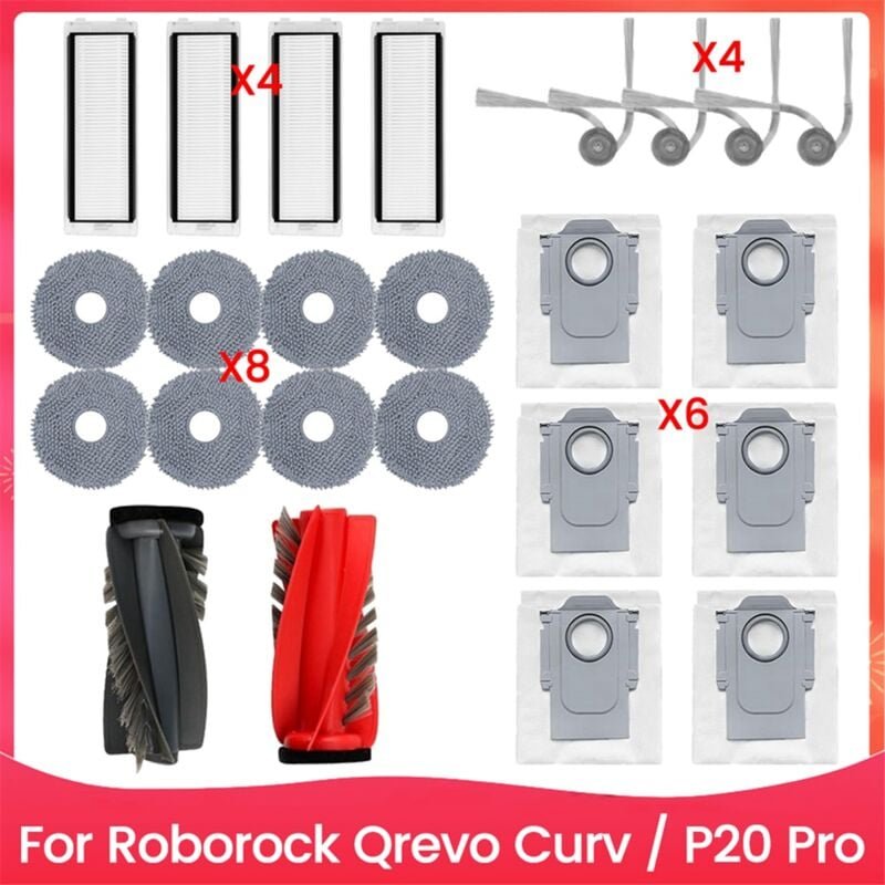 24PCS Pinsel Filter Mopp Tuch und Staubbeutel Set für