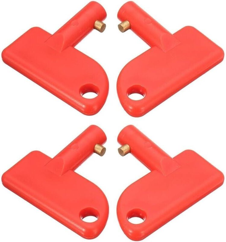 4 Pièces Batterie Coupée des Clés, Clés Pour Interrupteur De Batterie De Voiture, Clé De Commutateur D'Isolateur De Batt...