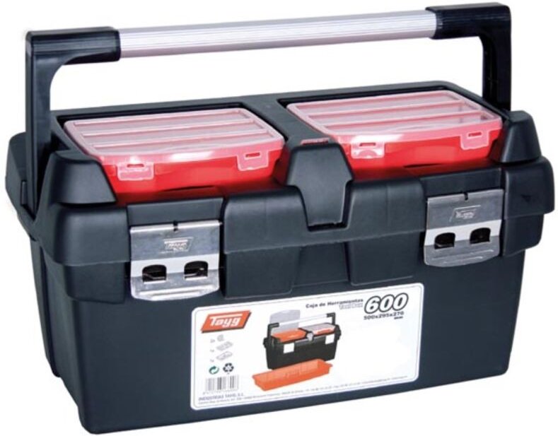 Tayg Werkzeugkiste 53,9L Toolbox mit Einsatzfach und 2 Organizern, große Werkzeugkoffer mit Aluminiumverschlüssen und Gr...