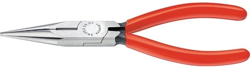 Flachrundzange L.140mm flach/rund ger.pol.Ku.-Überzug Knipex 2501140