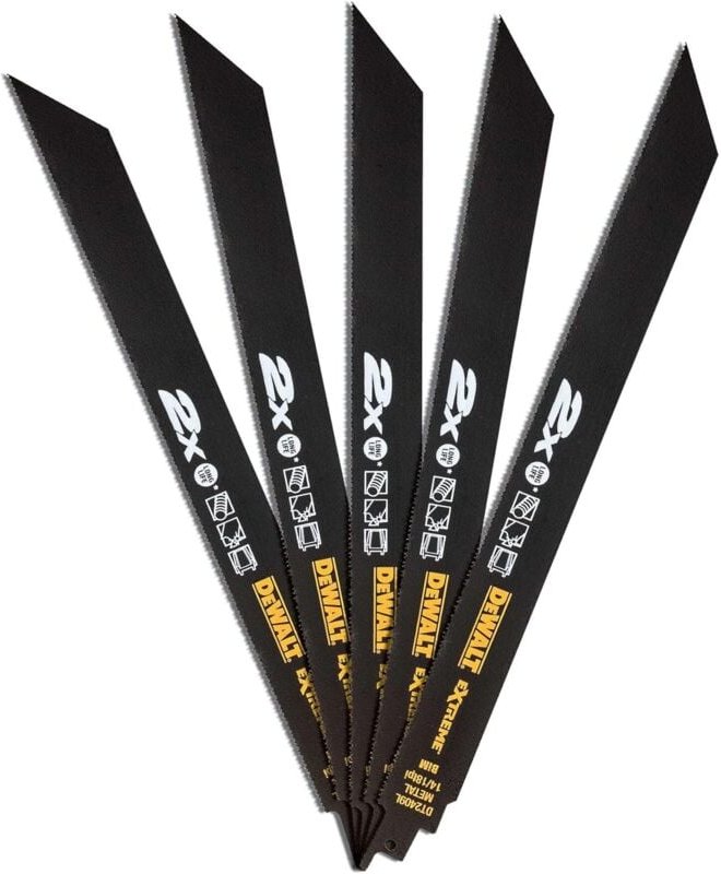 Zubehör - Sägeblatt-Set Metall 14-18 tpi, Länge 305 mm, 5-tlg. DT2409L - Dewalt
