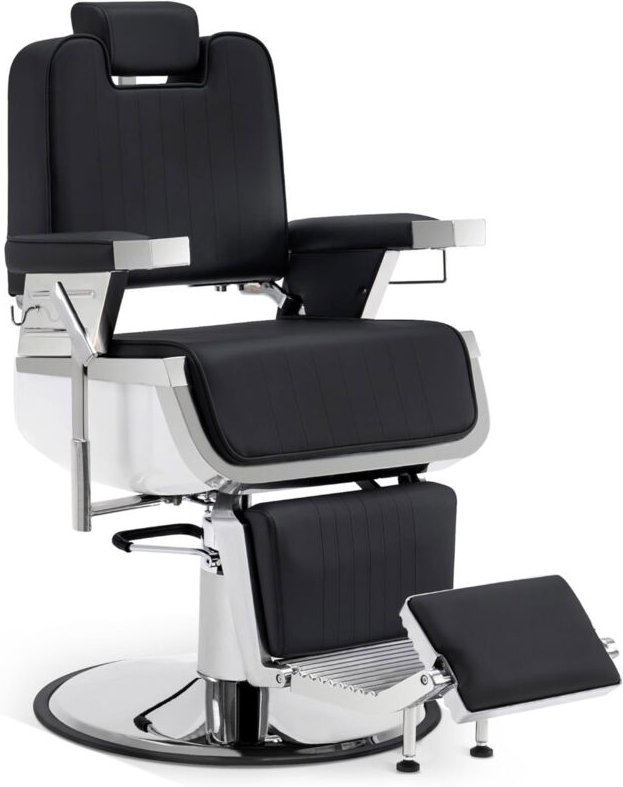 Friseurstuhl mit Kopfstütze Kippbar, Friseureinrichtung mit Hydraulikpumpe 360° Drehbar, Bedienungsstuhl Höhenverstellba...