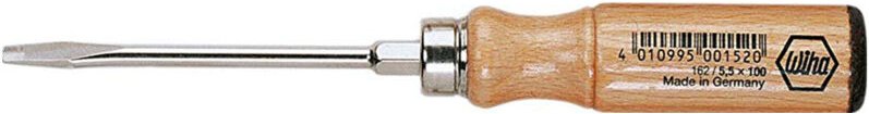 Wiha Holz-Schraubendreher Schlitz 5,5 mm x 100 mm (00152)