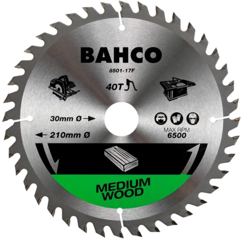 Bahco - Kreissägeblatt, 235 mm, 60 Zähne, 30 mm Innen-Ø, für Holz, für tragbare und Tischsägen