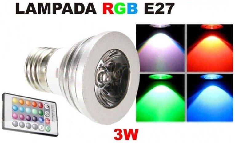 Thumbnail - Trade Shop Traesio - Trade Shop - Faretto Spot Light Led E27 3W 220V rgb Multicolor mit Fernbedienung -