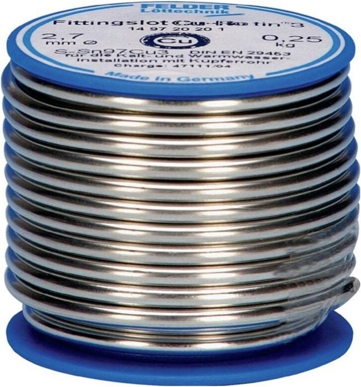 Felder - Cu-Rotin® 3 Lötzinn, bleifrei Spule Sn97Cu3 0.250 kg 2.7 mm