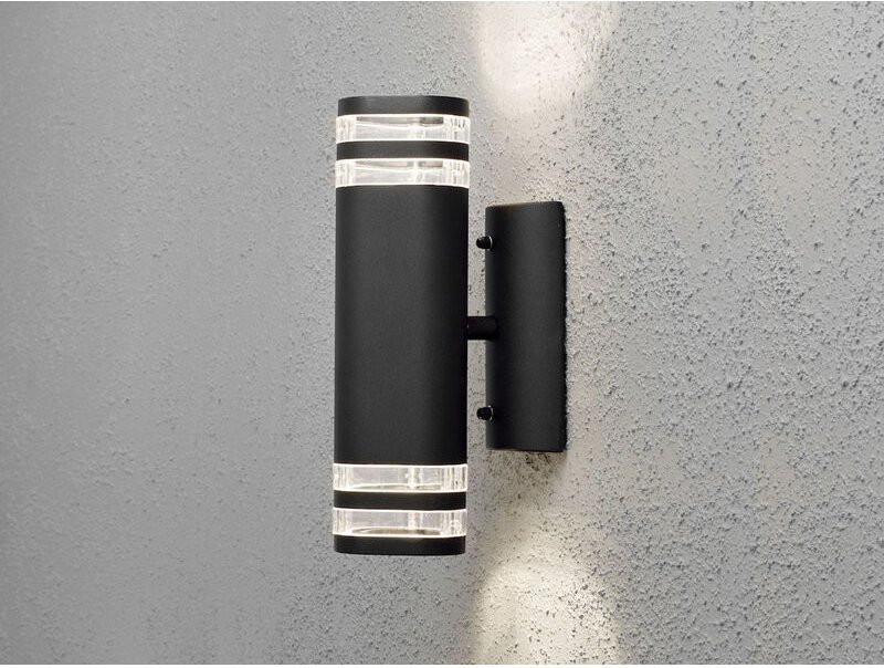 Konstsmide - led Design Außenwandleuchte Up-Down Höhe 30cm aus Aluminium, Schwarz