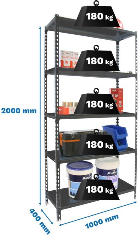 Simonrack SIMONCLICK PLUS Regal Anthrazit 2000x1000 mm