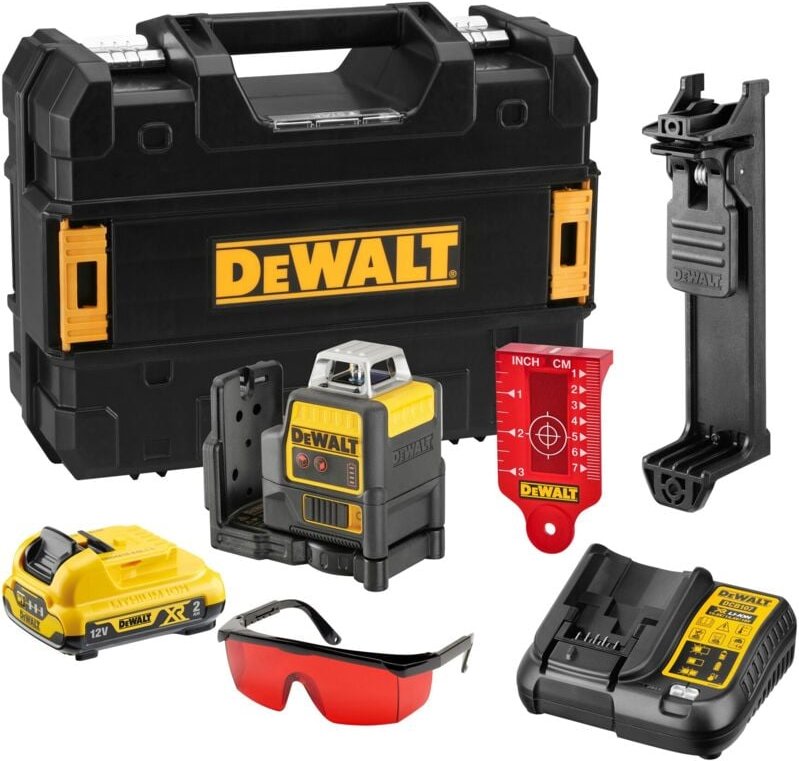 Dewalt - Kreuzlinienlaser DCE0811D1R mit 1x 2,0 Ah Akku + Lader im Koffer