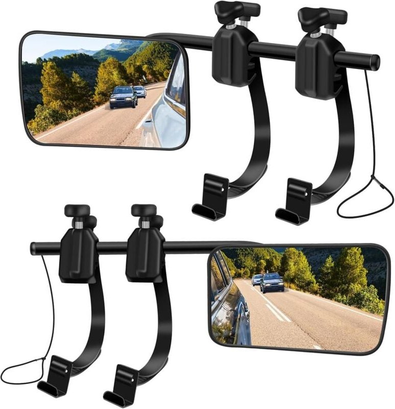 x Universal Caravanspiegel - Toter-Winkel-Spiegel - Außenspiegel-Verlängerung - Für Wohnwagen - Für gängige Fahrzeugtype...