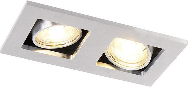 Rechteckiger Einbauspot aus 2-flammigem Aluminium - Qure