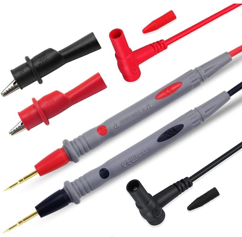 Dolaso - 1000 v, 20 a, ultrascharfes Multimeter, Nadelspitze, 35 Zoll/90 cm, vergoldete Prüfspitze