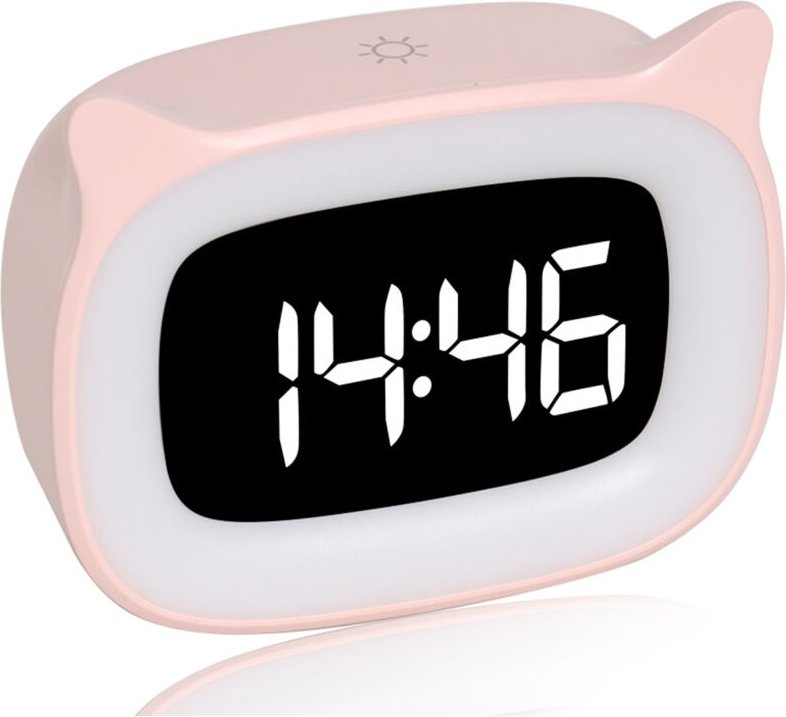 Kinderwecker, digitaler Wecker mit Nachtlicht, 18 Klingeltönen, Doppelalarm, Schlummerfunktion, 12-/24-Stunden-Anzeige