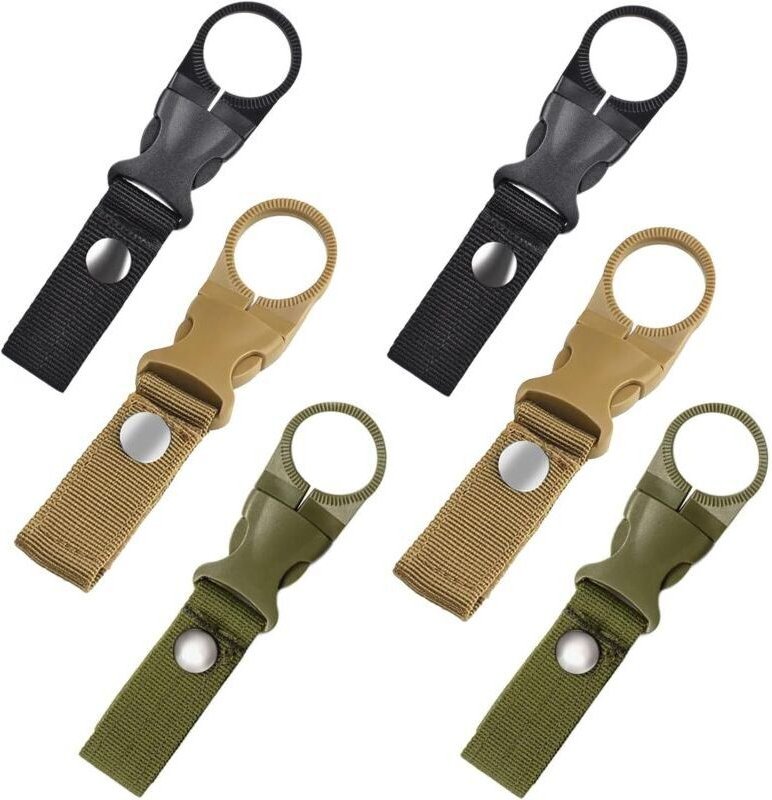 Wasserflaschenschlaufe, 6er-Pack Wasserflaschenschlaufen, Rucksack-Wasserflaschenhalter, Mini-Karabinerhaken, Tragbare W...