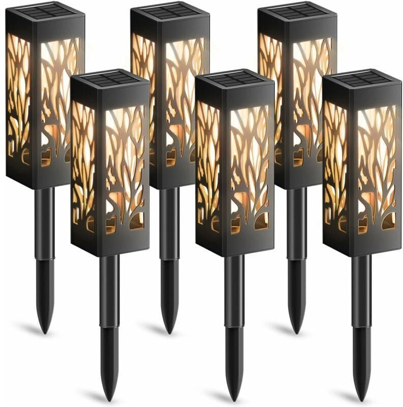 Solarlampe für den Außenbereich, 6 Stück, Solarleuchte für den Außenbereich mit warmweißem Licht, IP65 wasserdicht, Gart...
