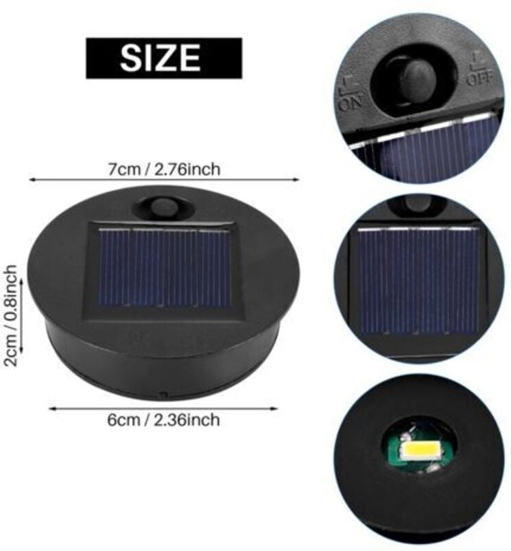 4Pcs Solar Licht Ersatzteile Outdoor Hängen Laterne Kopf Runde Solar Licht Teile Wasserdichte Solar Lichter