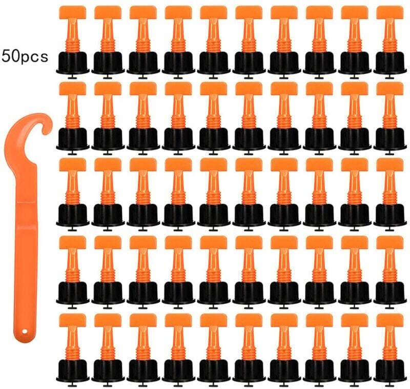Outil de Nivellement Carrelage Ajusteur en T Croix Plastique Positionnement Mur et Sol 50 Pièces