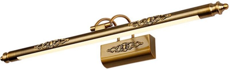 Goldfarbene Wandleuchte im Vintage-Stil für Badezimmer, Schlafzimmer, Wohnzimmer und mehr (natürliches Licht, 50 cm)