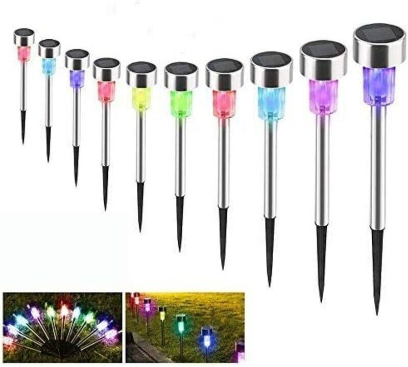 Solar-Gartenleuchte für den Außenbereich, 10 Stück, kabellose LED-Gartenlampe, Dekoration, solarbetriebene Beleuchtung f...
