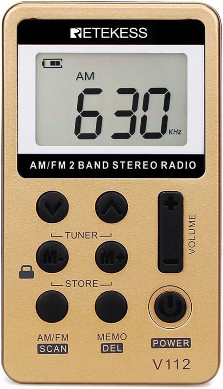 Mini Radio Portable, Radio fm am Rechargeable, Baladeur, Minuterie de Sommeil, Prise Casque, d'Extérieur, de Sport, Cade...