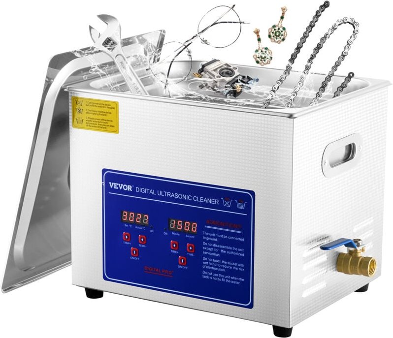 Professioneller Ultraschallreiniger, 10 l Ultraschall-Schmuckreiniger mit digitalem Timer und Heizung, Edelstahl-Industr...