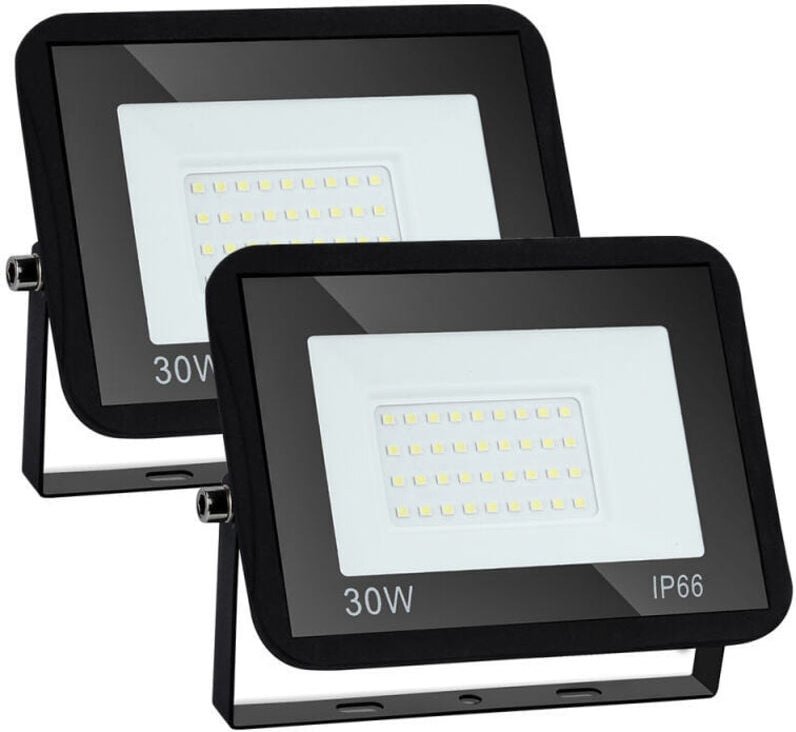 Tolletour - 2er led Fluter Außenstrahler IP66 Scheinwerfer Aluminium Außen Strahler Kaltweiß 30W