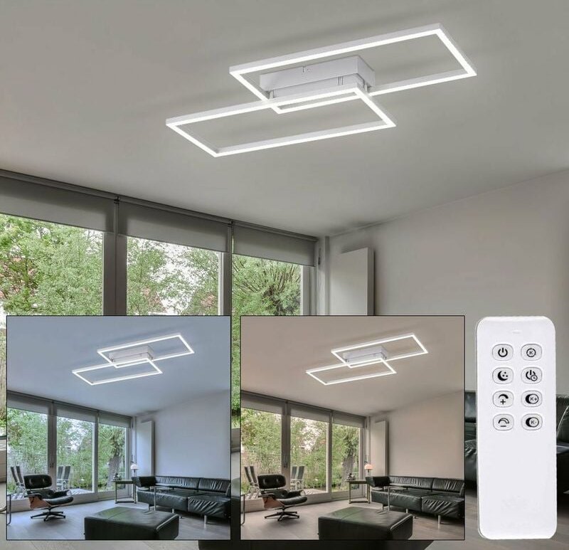 Etc-shop - Deckenleuchte Deckenlampe Designleuchte Schlafzimmer Fernbedienung dimmbar Nachtlicht cct Steuerung, Metall m...