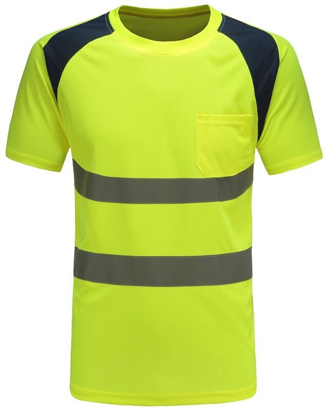 Sicherheits-T-Shirt mit Warn-High-Visibility-Polo (Gelb, L)